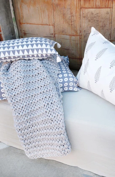 Shop Pom Pom At Home Finn Chunky Knit Throw Blanket In Silver