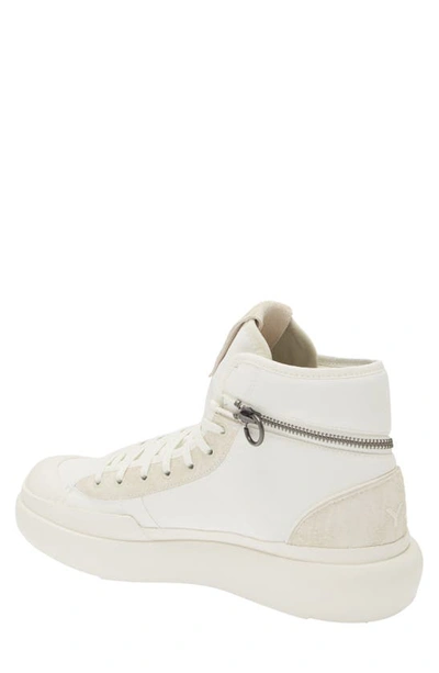 Shop Y-3 Ajatu Court High Top Sneaker In Off White/white/white
