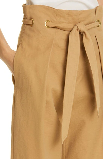 Shop Max Mara Verna Belted High Waist Crop Trousers In Bronze