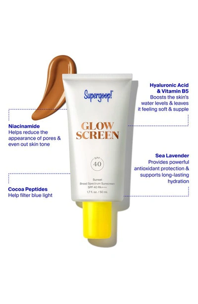 Supergoop ! Glowscreen Spf 40 Sunscreen With Hyaluronic Acid + Niacinamide 1.7 oz Sunset / 50 ml - Deep Bronze In Sunset