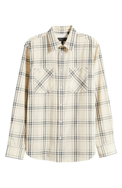 Rag & Bone Gus Checked Cotton Oxford Shirt In Whitepld