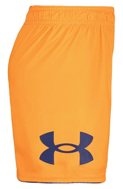 Shop Under Armour Kids' Sand Camo Reversible Athletic Shorts In Orange Blast