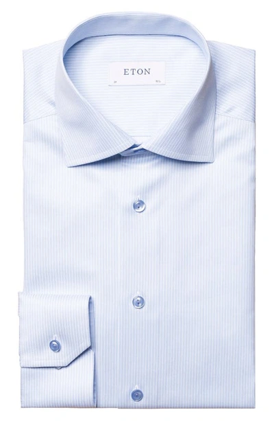 Shop Eton Contemporary Fit Dual Stripe Dress Shirt In Light/ Pastel Blue