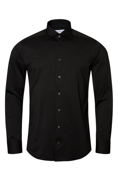 Shop Eton Slim Fit Stretch Dress Shirt In Black