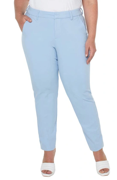 Shop Liverpool Los Angeles Liverpool Kelsey Ponte Knit Trousers In Misty Blue
