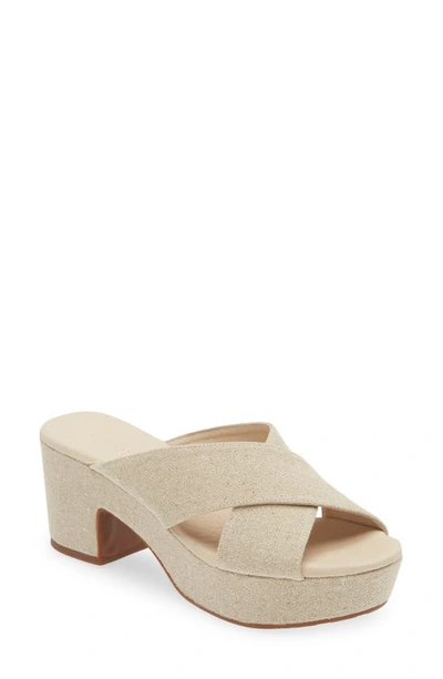 Shop Chocolat Blu Gio Block Heel Sandal In Natural Linen