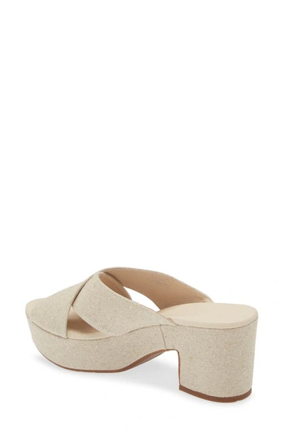 Shop Chocolat Blu Gio Block Heel Sandal In Natural Linen