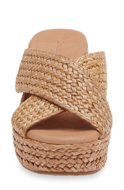 Chocolat Blu Gio Block Heel Sandal In Natural Raffia
