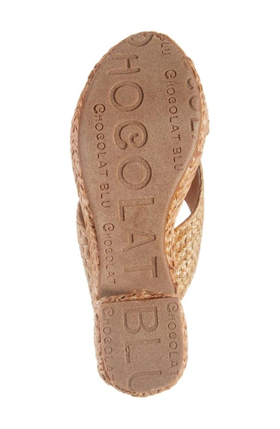 Chocolat Blu Gio Block Heel Sandal In Natural Raffia