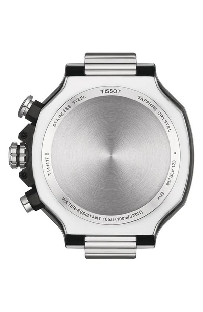 Tissot Men's Swiss Chronograph T-race Black Strap Watch 45mm In Black