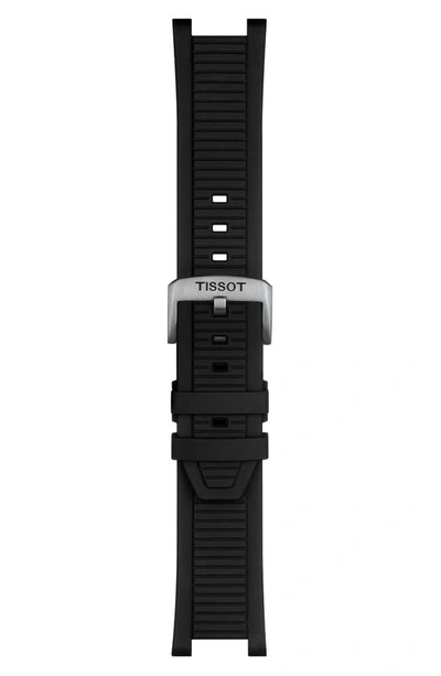 Tissot Men's Swiss Chronograph T-race Black Strap Watch 45mm In Black