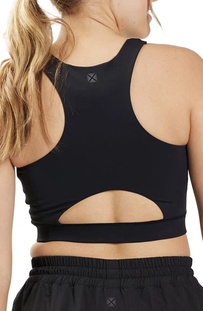 Tomboyx Cutout Racerback Sports Bra With Hidden Pocket In Black