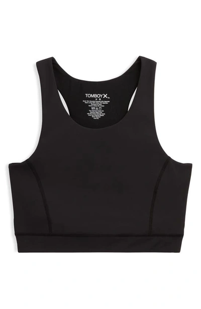 Tomboyx Cutout Racerback Sports Bra With Hidden Pocket In Black