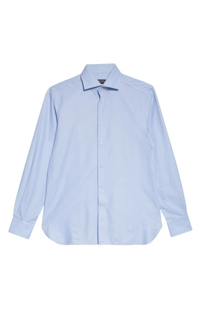 Shop Zegna Trofeo Milano Cotton Button-up Shirt In Light Blue