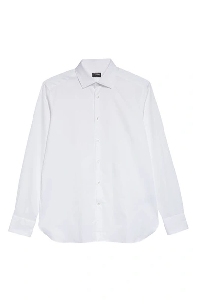 Zegna Trofeo Milano Cotton Button-up Shirt In White