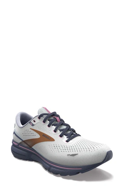 Shop Brooks Ghost 15 Running Shoe In Spa Blue/ Neo Pink/ Copper