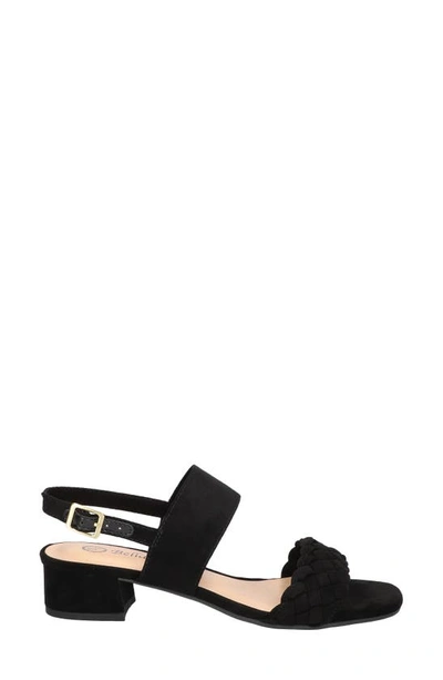 Bella Vita Womens Faux Suede Buckle Slingback Sandals In Black Faux Suede
