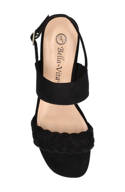 Bella Vita Womens Faux Suede Buckle Slingback Sandals In Black Faux Suede