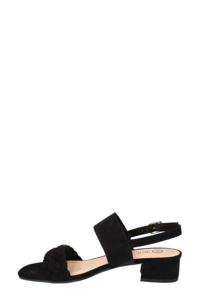 Bella Vita Womens Faux Suede Buckle Slingback Sandals In Black Faux Suede