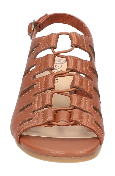 Shop Bella Vita Zamira Slingback Sandal In Dark Tan Leather