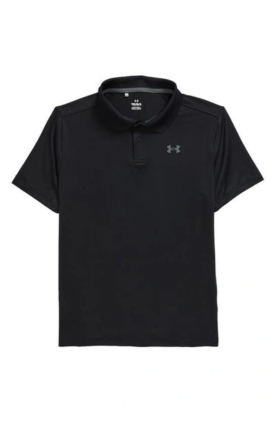 Shop Under Armour Kids' Performance Polo In Still Water / Black
