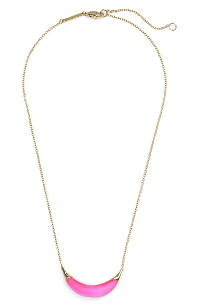 Shop Alexis Bittar Lucite® Crescent Pendant Necklace In Neon Pink