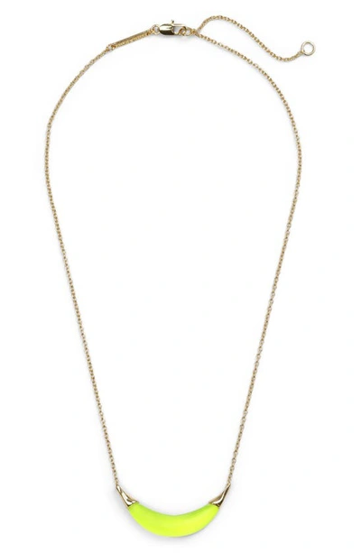 Shop Alexis Bittar Lucite® Crescent Pendant Necklace In Neon Yellow