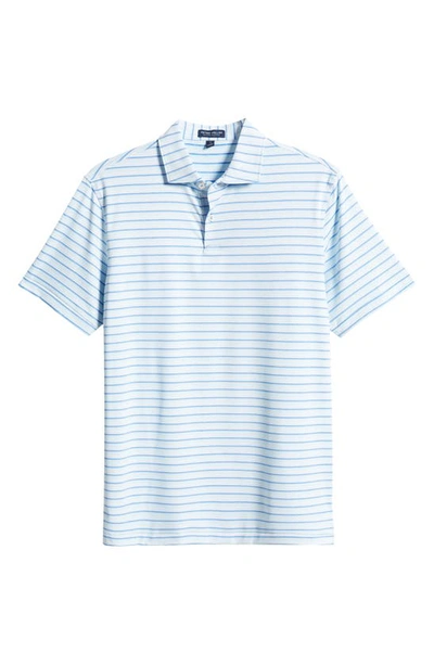 Shop Peter Millar Crown Crafted Martin Stripe Performance Stretch Polo Shirt In Marina Blue