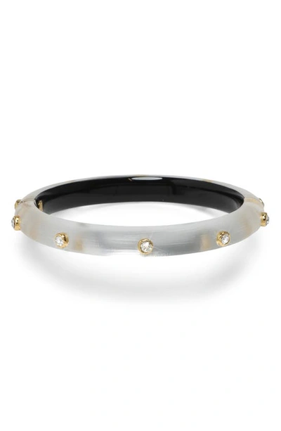 Shop Alexis Bittar Crystal Stud Lucite® Bangle In Silver