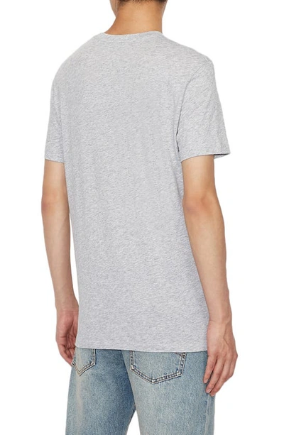 Shop Armani Exchange Heathered Crewneck T-shirt In Heathered Grey