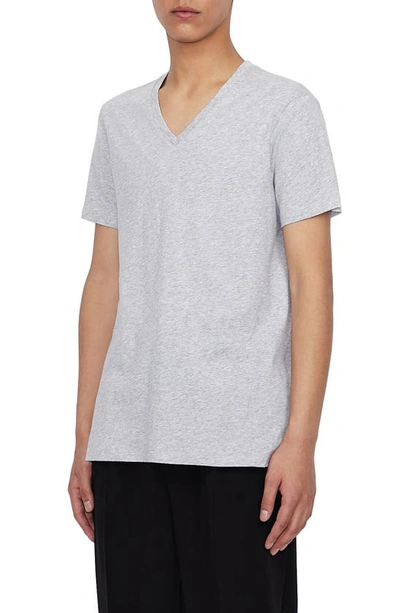 Shop Armani Exchange Heathered V-neck T-shirt In Heathered Grey