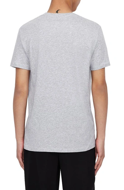 Shop Armani Exchange Heathered V-neck T-shirt In Heathered Grey