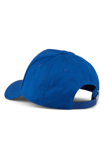 Shop Armani Exchange Classic Embroidered Logo Baseball Cap In Marine Blue
