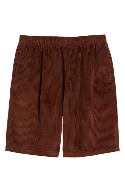 Shop Obey Easy Relaxed Corduroy Shorts In Sepia