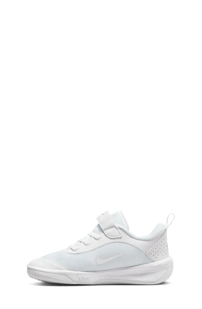 Shop Nike Kids' Omni Multi-court Sneaker In White/ White/ Pure Platinum