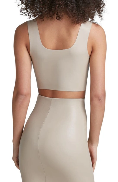 Shop Commando Faux Leather Crop Top In Sand