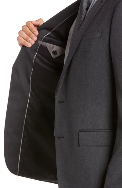 Shop Hugo Boss Boss Slim Fit Solid Wool Suit Jacket In Dark Grey