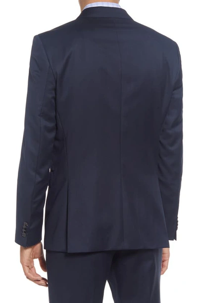Hugo Boss Boss Slim Fit Solid Wool Suit Jacket In Navy