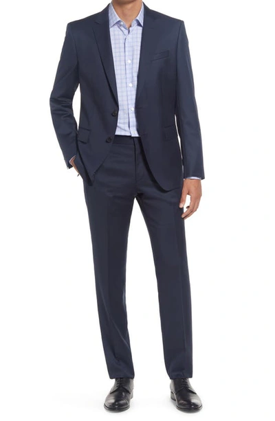 Hugo Boss Boss Slim Fit Solid Wool Suit Jacket In Navy