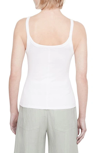Shop Vince Rib Scoop Neck Tank Top In Optic White