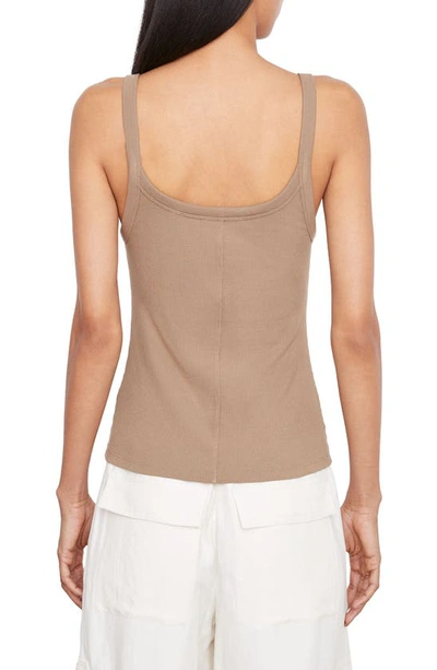 Shop Vince Rib Scoop Neck Tank Top In Shale