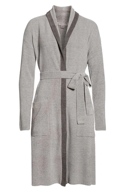 Shop Barefoot Dreams Cozychic Ultra Lite™ Tipped Short Robe In Dove Gray-mineral