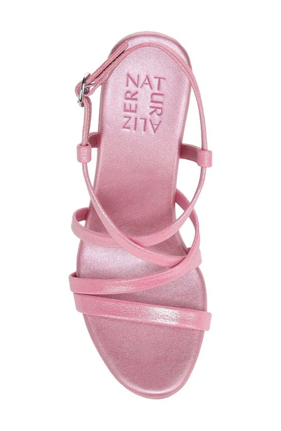Shop Naturalizer Luisa Metallic Strappy Sandal In Candy Pink Leather