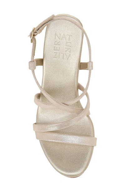 Shop Naturalizer Luisa Metallic Strappy Sandal In Yellow Gold Leather