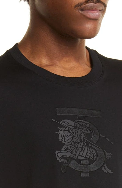 Shop Burberry Tristan Equestrian Knight Graphic Tee In Black