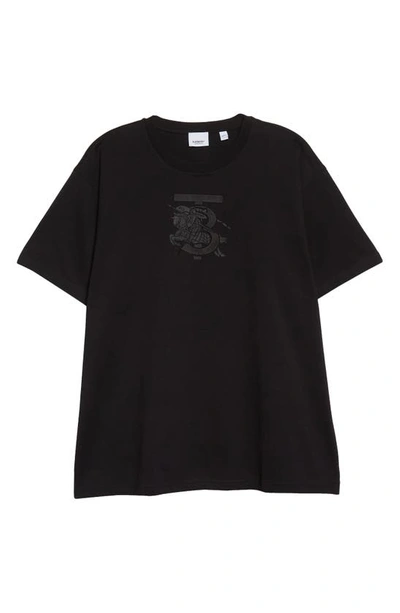 Shop Burberry Tristan Equestrian Knight Graphic Tee In Black