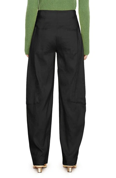 Shop Vince Linen Blend Utility Trousers In Black