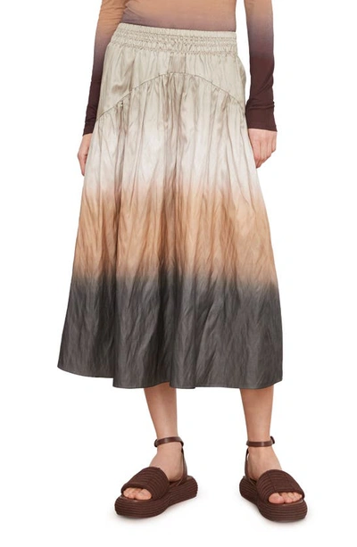 Shop Vince Metallic Dip Dye Cotton Blend Skirt In Vine