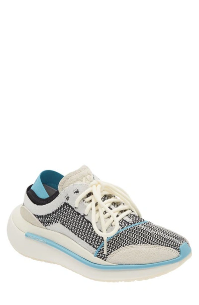 Shop Y-3 Qisan Knit Mixed Media Sneaker In Off White/white/grey