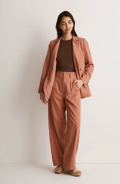 Shop Madewell Drapeweave Neale Straight Leg Pants In Sweet Rose